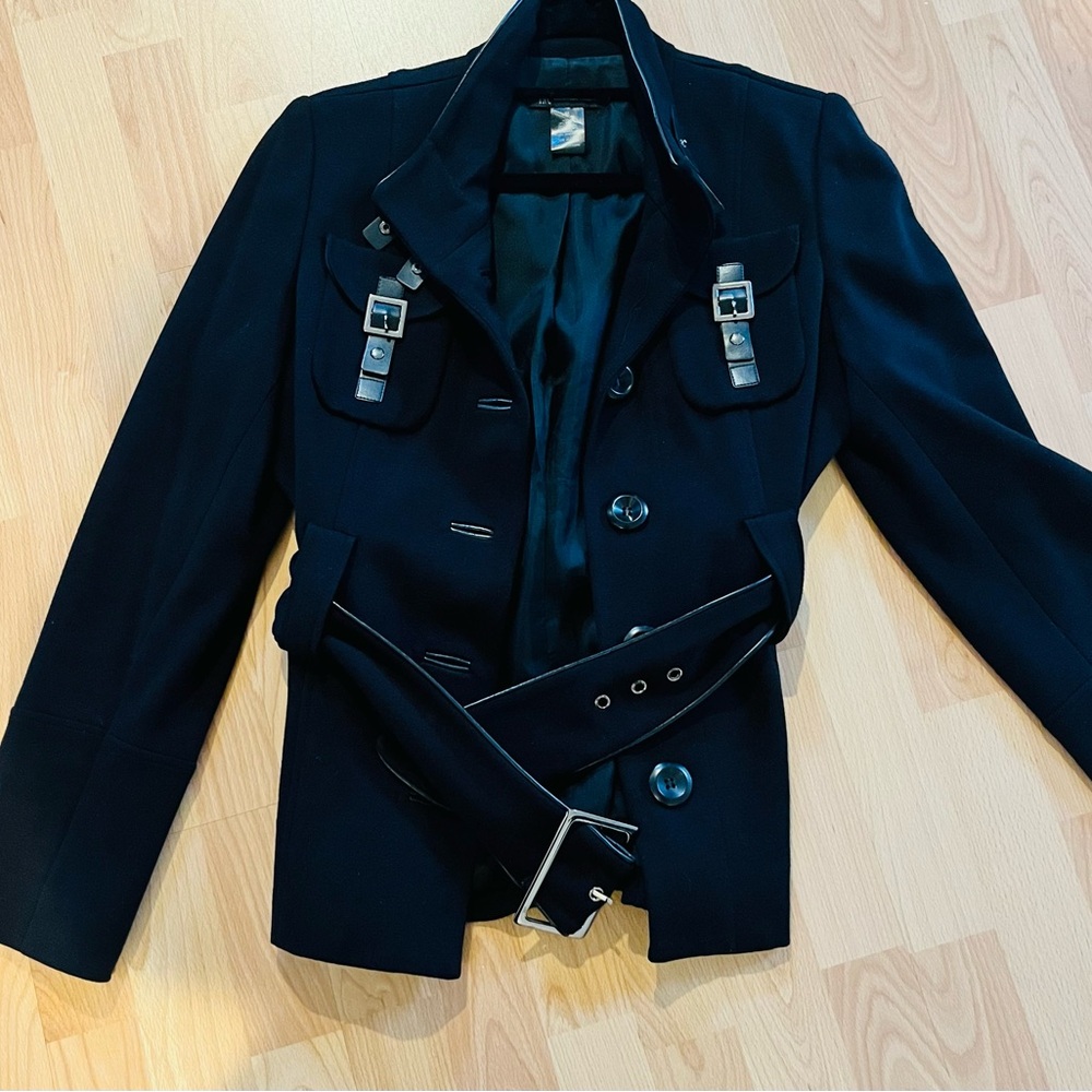 INC International Concepts black Belted Utility Jacket - Picture 3 of 4